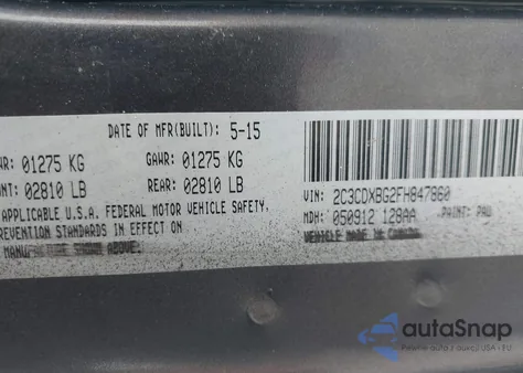 2015 Dodge Charger Se z USA, uszkodzony, nr VIN 2C3CDXBG2FH847860